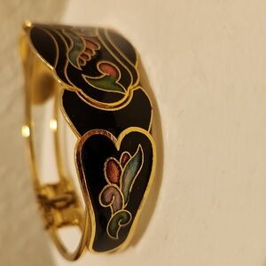 Vintage Black and Gold Enamel Bracelet